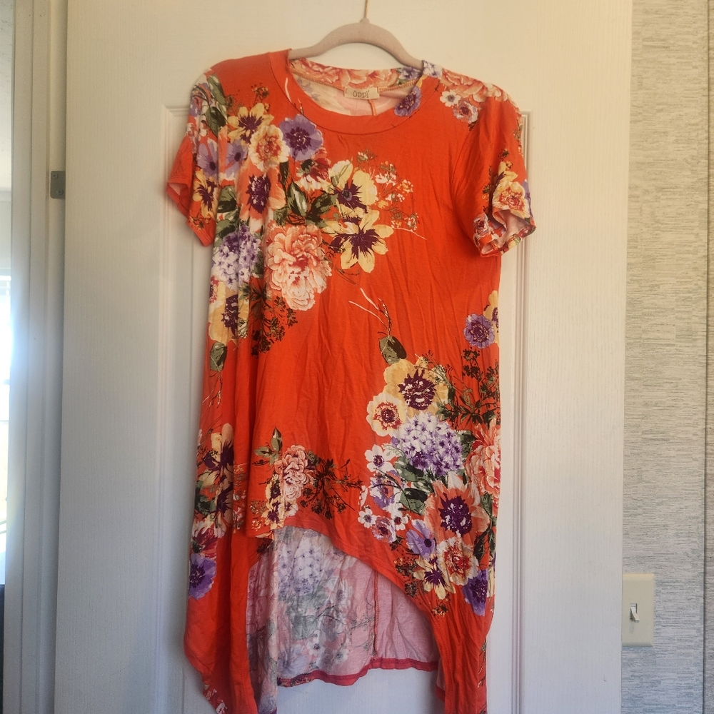 Oddy Floral Orange Tunic Size S BNWT